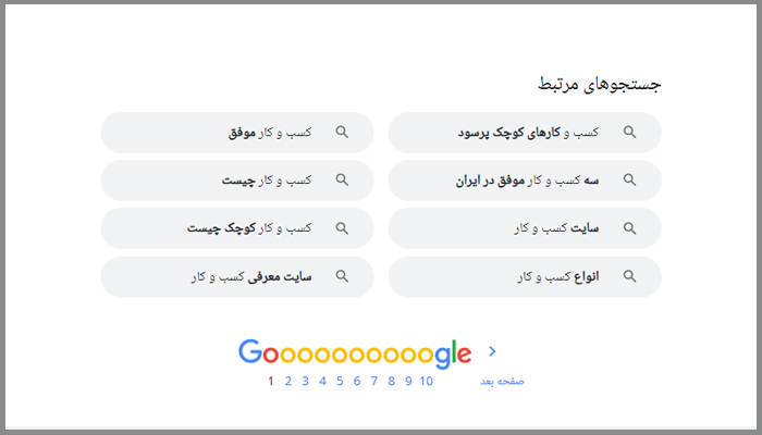 کلمات پیشنهادی گوگل