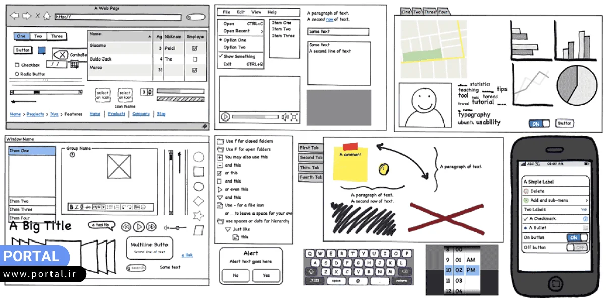 محیط کاربری نرم افزار طراحی سایت Balsamiq