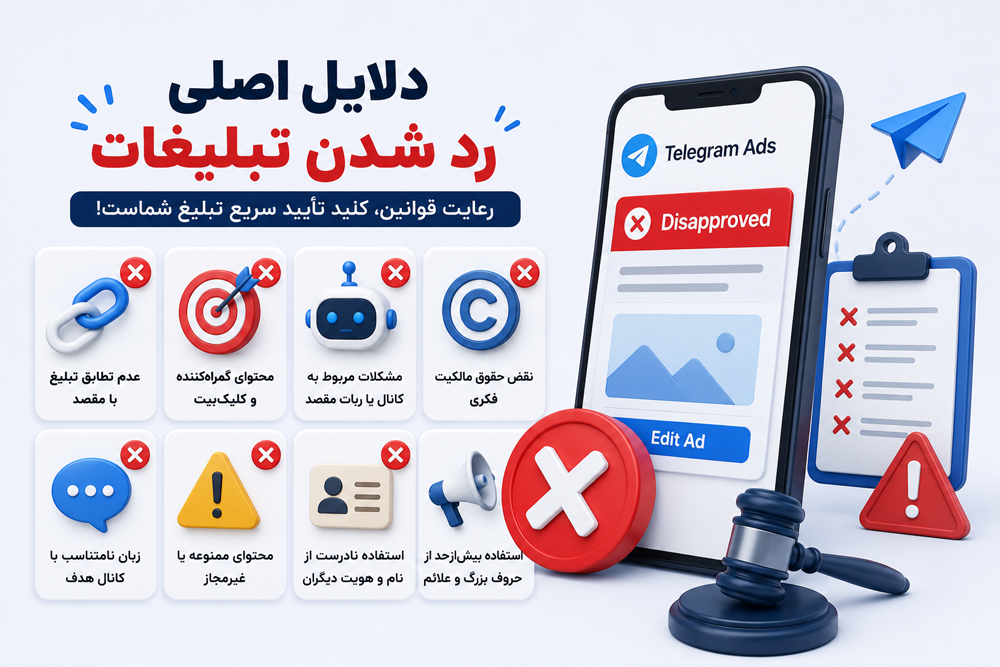 دلایل اصلی رد شدن تبلیغات (Disapproval Reasons)