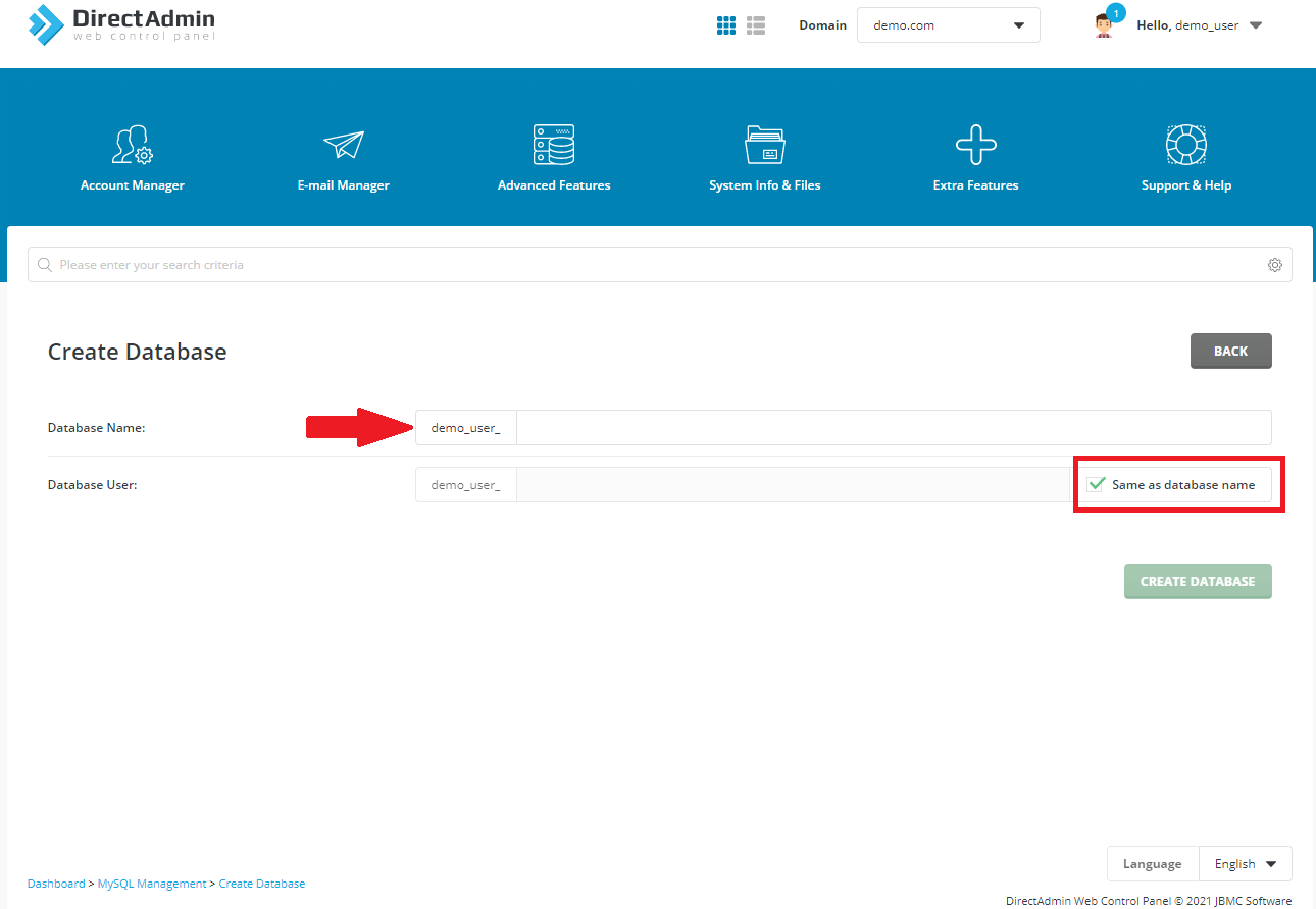 پایگاه داده پرستاشاپ در دایرکت ادمین