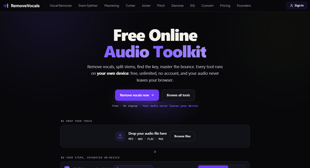 ابزار RemoveVocals.ai؛ سادگی، سرعت و پردازش ابری هوشمند