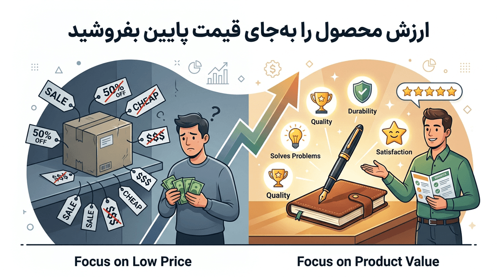 ارزش محصول را بهجای قیمت پایین بفروشید