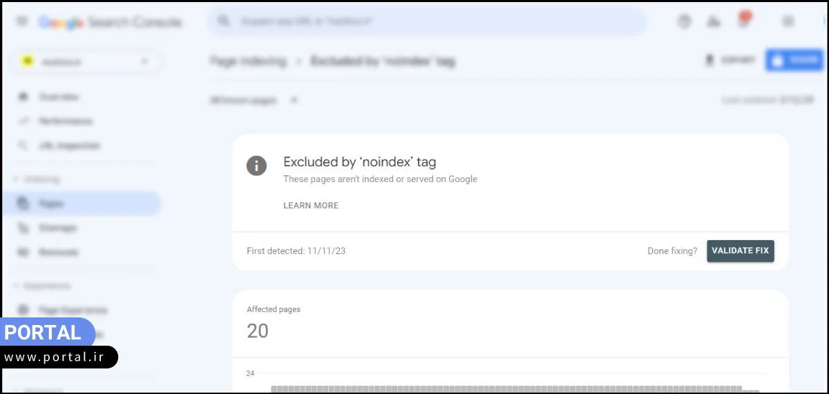 خطای Excluded by ‘noindex’ tag در سرچ کنسول