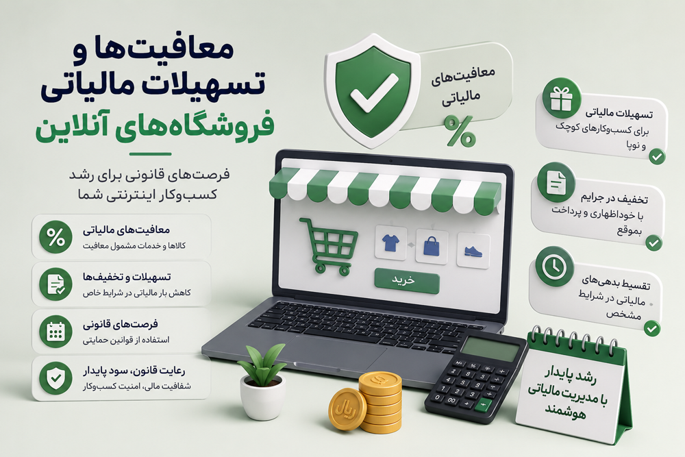 معافیتها و تسهیلات مالیاتی فروشگاههای آنلاین
