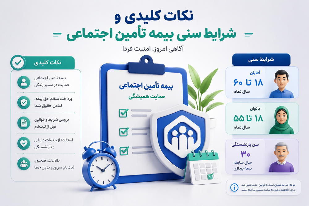 نکات کلیدی و شرایط سنی بیمه تامین اجتماعی