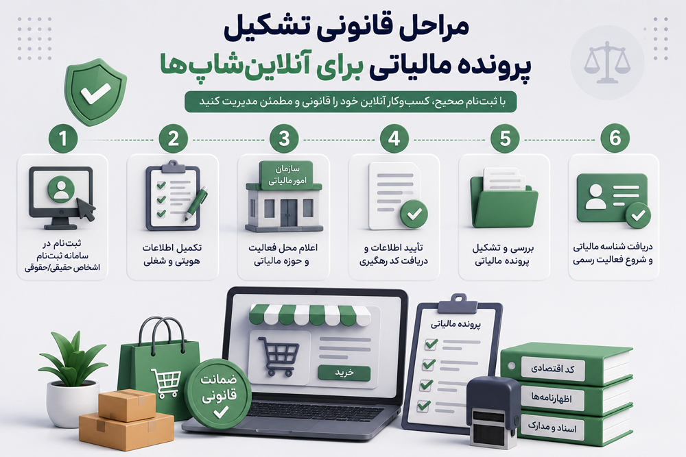 مراحل قانونی تشکیل پرونده مالیاتی برای آنلاینشاپها