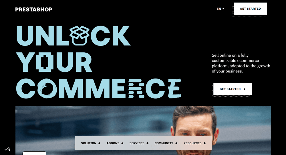 اسکرینشات از صفحه اصلی PrestaShop