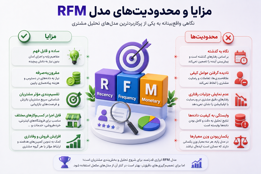 مزایا و محدودیت‌های مدل RFM