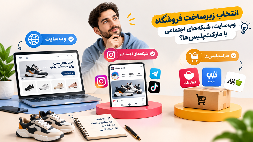 انتخاب زیرساخت فروشگاه؛ وبسایت، شبکههای اجتماعی یا مارکتپلیسها؟