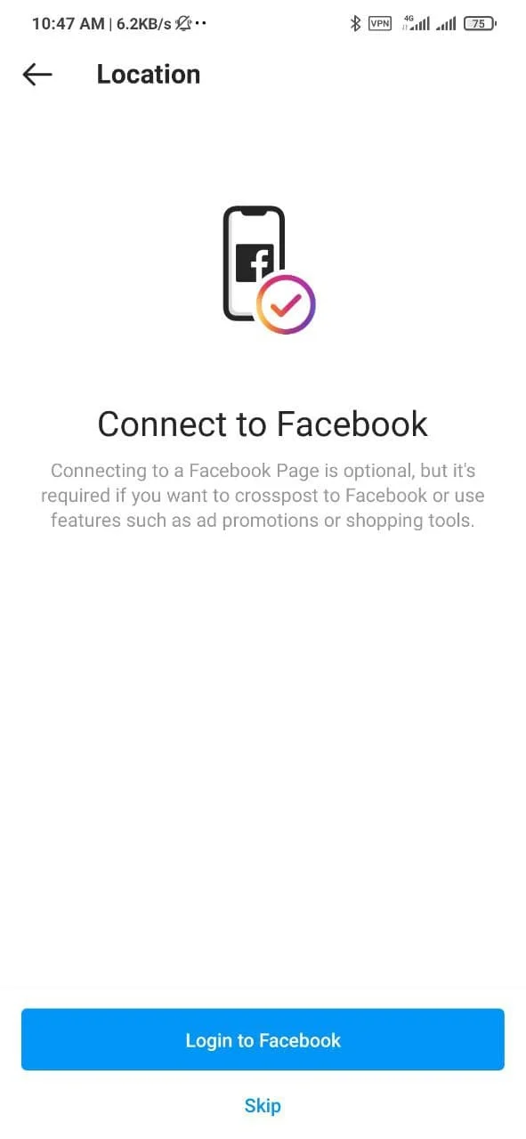 اتصال حساب فیسبوک به اینستاگرام
