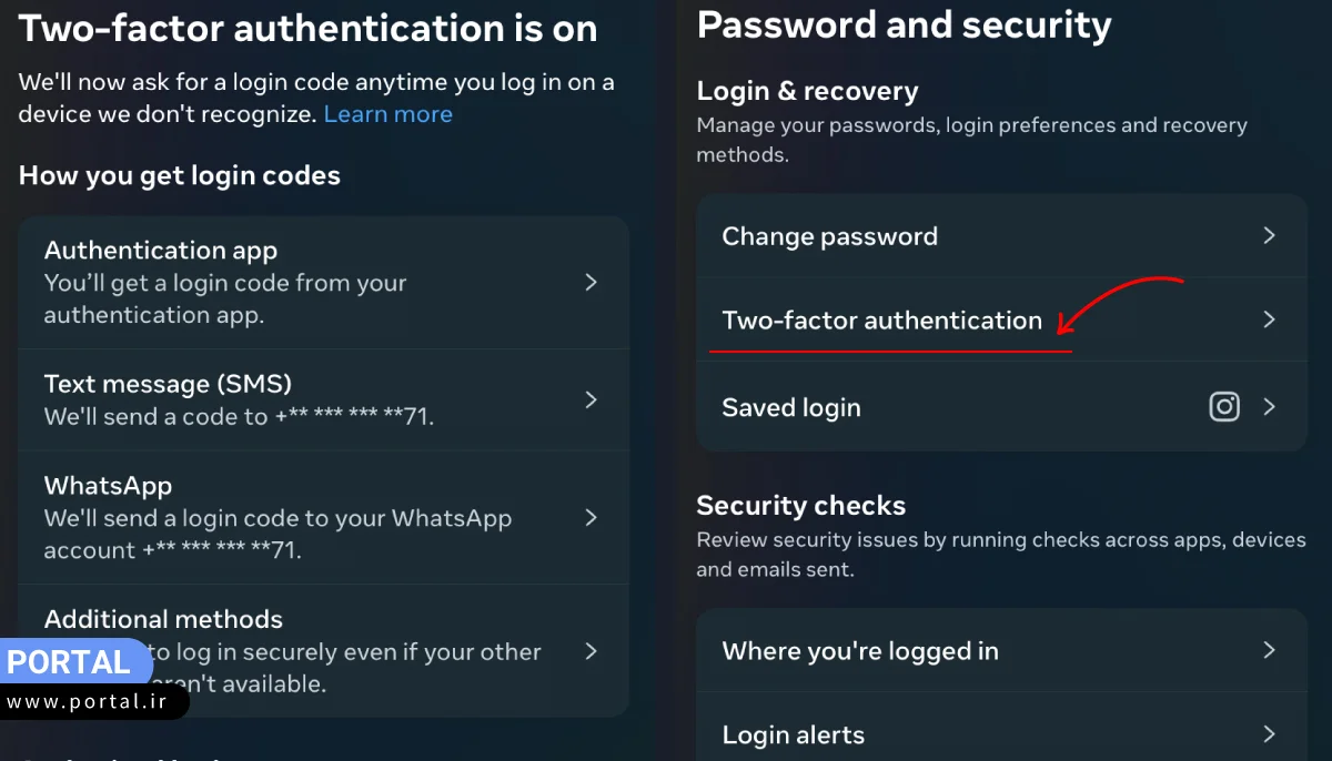 فعال سازی احراز هویت دو مرحله‌ای برای امنیت اینستاگرام