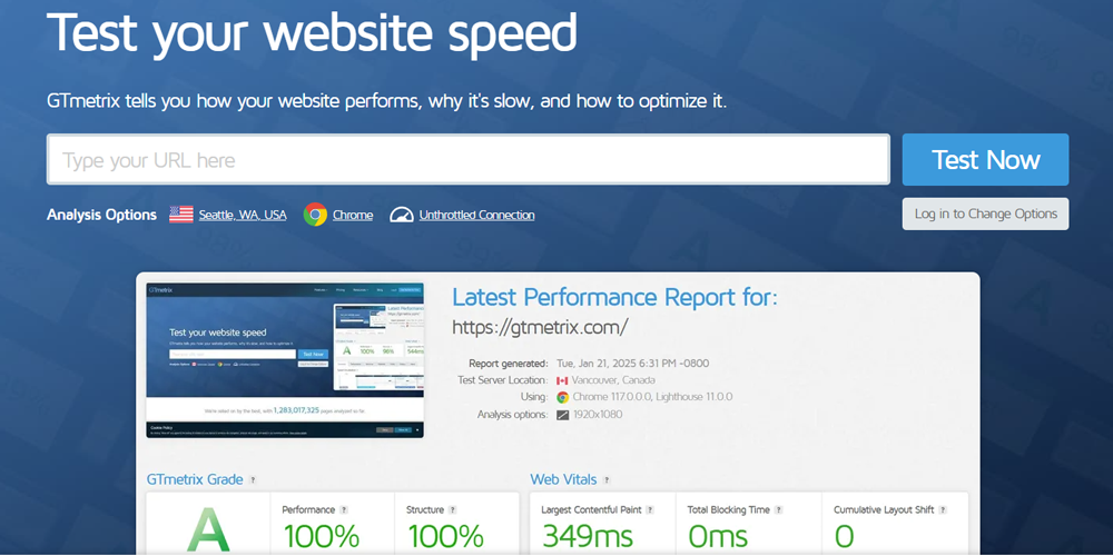 ابزار GTmetrix
