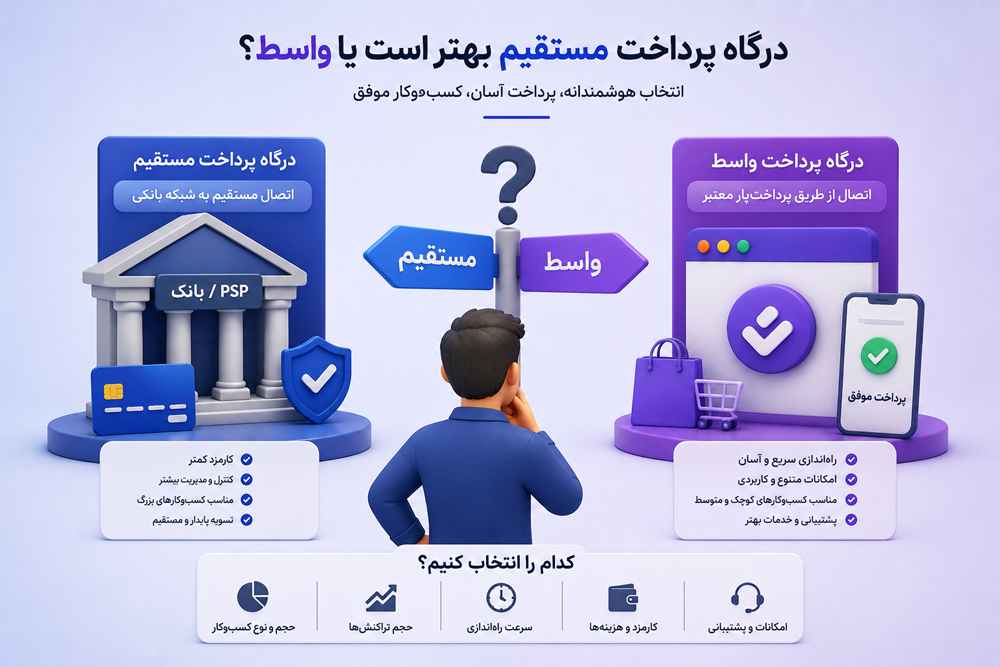 درگاه پرداخت مستقیم بهتر است یا واسط؟