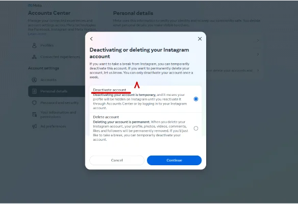 آموزش حذف اکانت موقت اینستاگرام