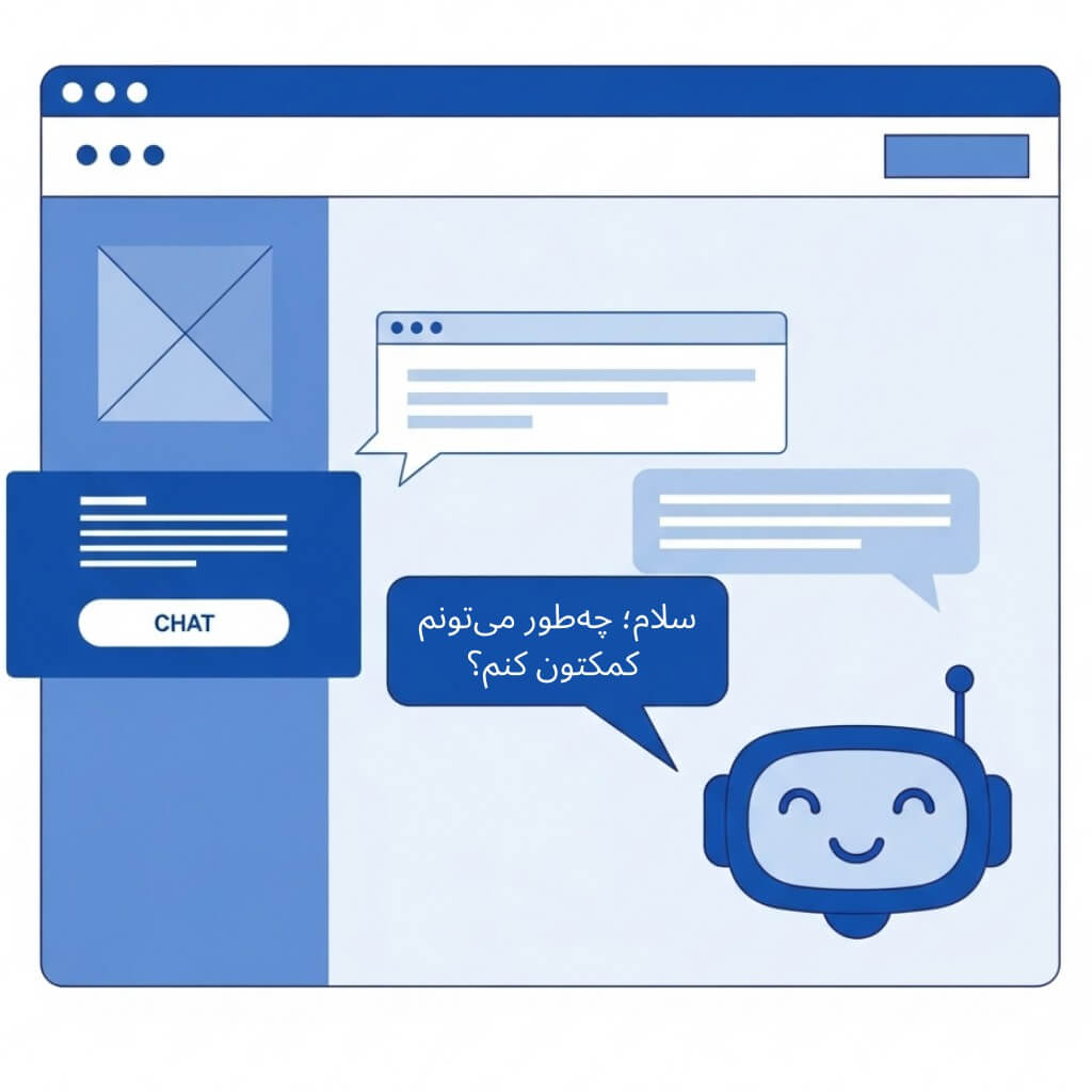 استفاده از چت‌بات در وب‌سایت برای ارائۀ پشتیبانی