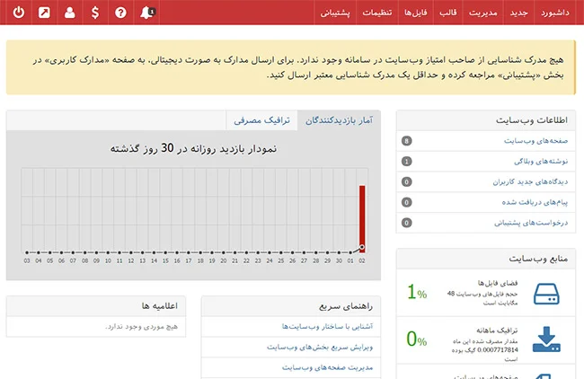 پنل کاربری پرتال